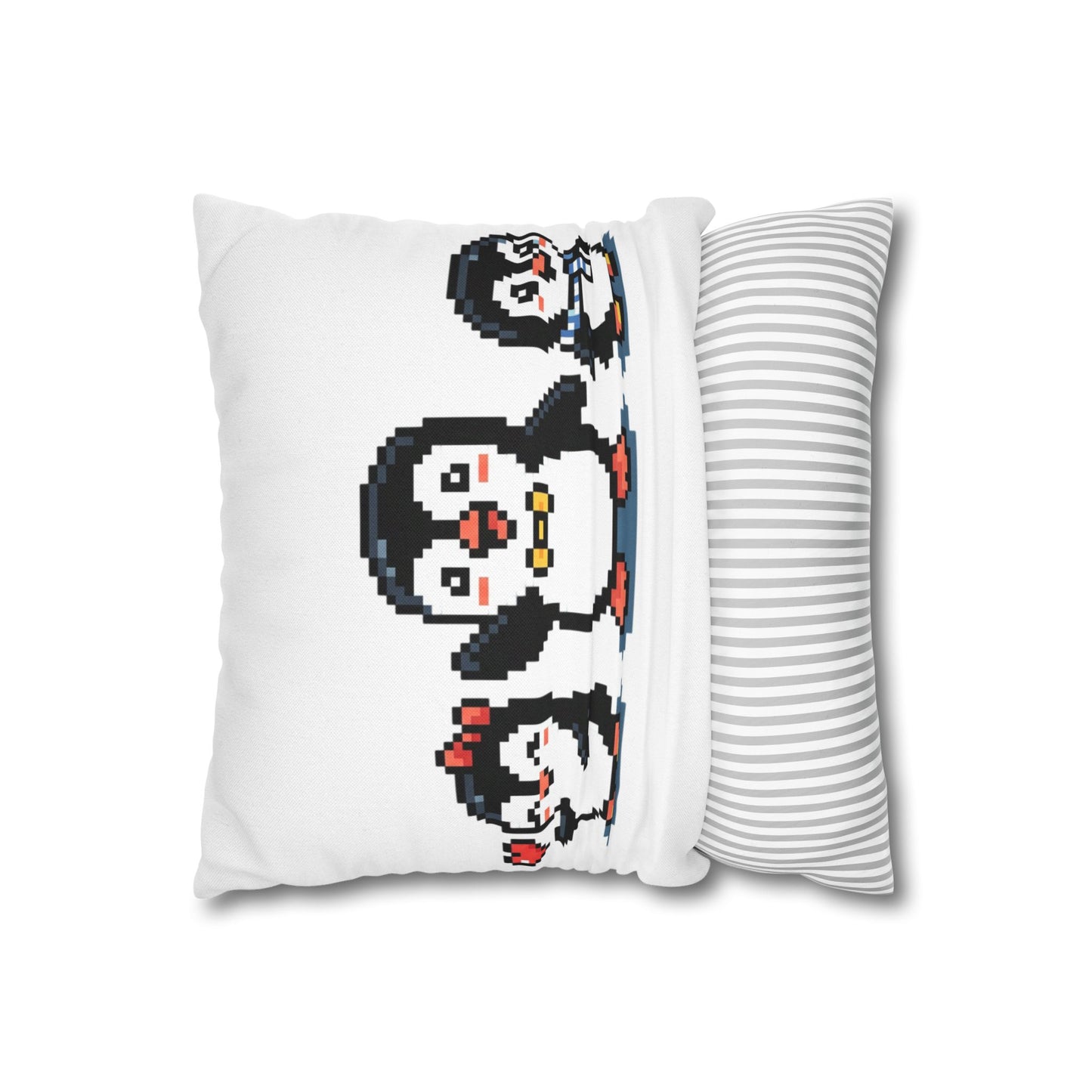 Pixel Penguin Family Pillowcase — Cute Retro 8‑Bit Throw Pillow Cover