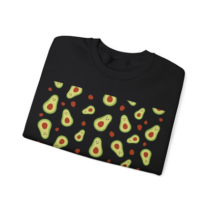 Cute Avocado Pattern Unisex Crewneck Sweatshirt - Perfect for Food Lovers