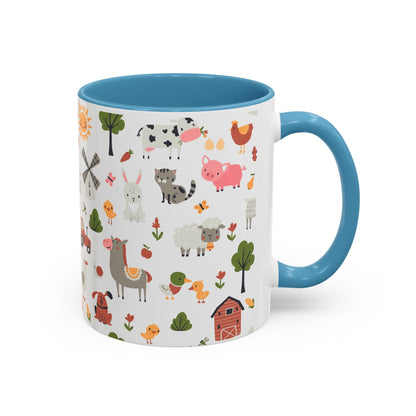 Farmyard Friends Accent Coffee Mug - Cute Animal Design for Cozy Mornings