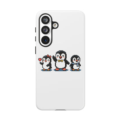 Penguin Pixel Trio Phone Case — Cute Retro 8‑Bit Penguin Family Protective Cover