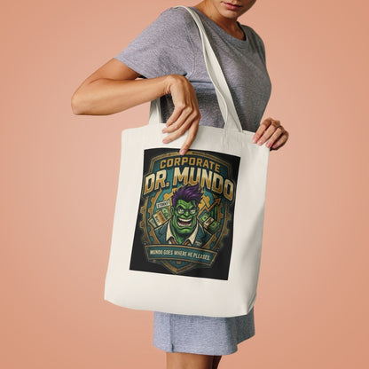 Tote Bag — "Corporate Dr. Mundo" Gamer Tote with Humorous League of Legends Design