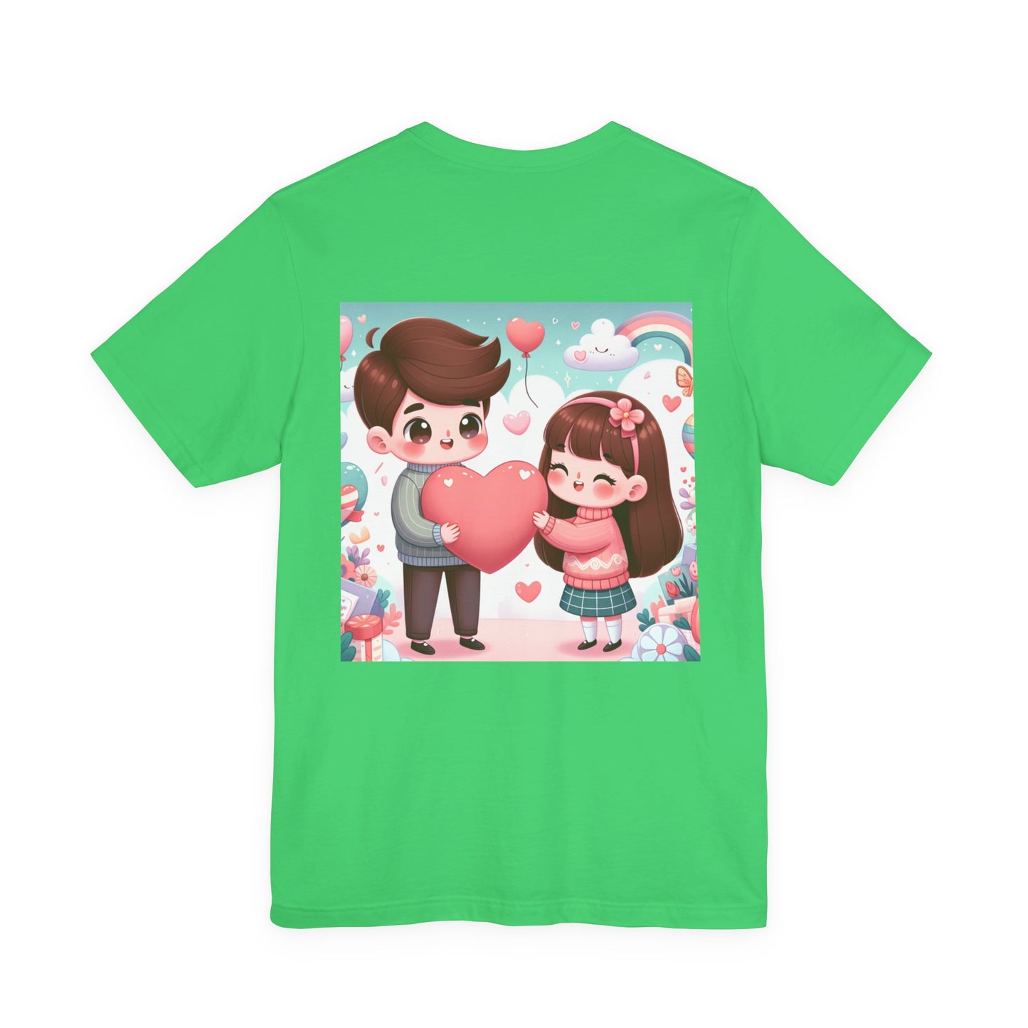 Cute Couple Heart Graphic Tee - Valentine Kawaii Love T-Shirt