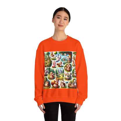 Whimsical Forest Animal Crewneck Sweatshirt | Cozy Unisex Heavy Blend™ Design