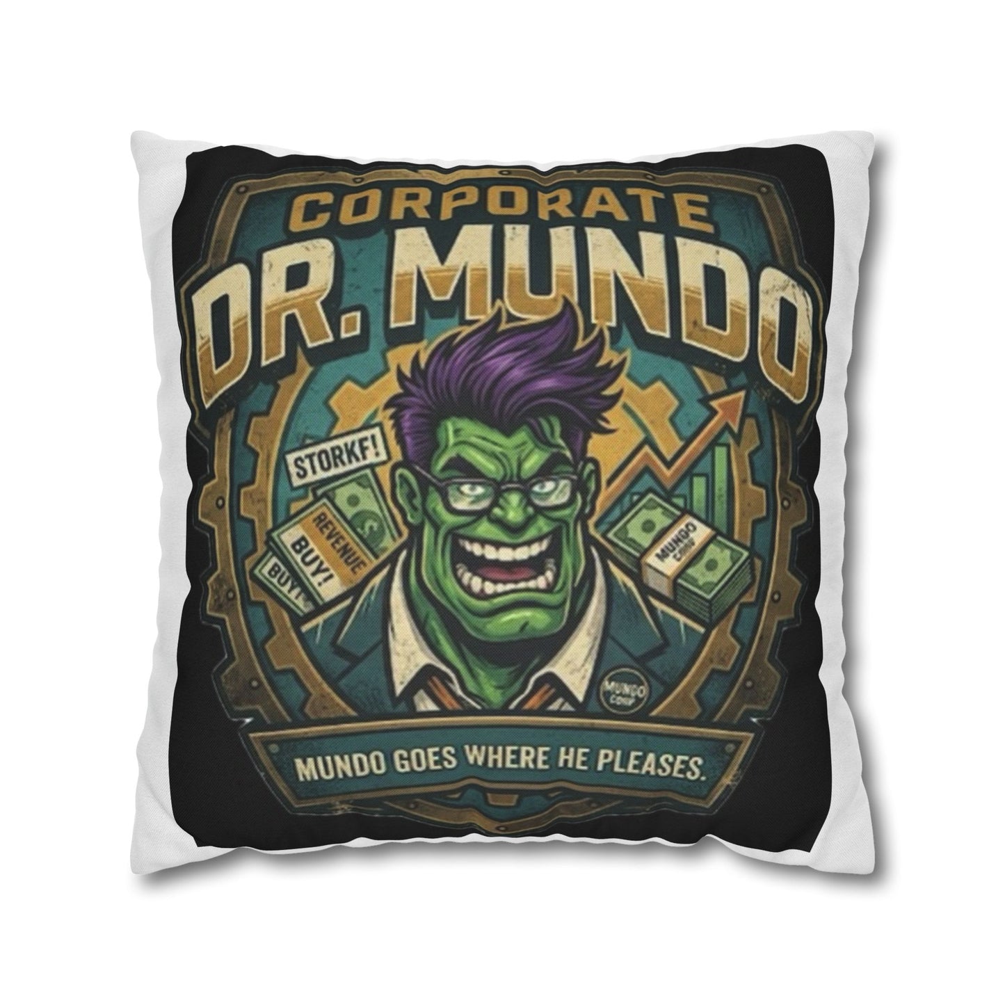 Dr. Mundo Corporate Pillowcase — Funny Gaming Monster Throw Pillowcase