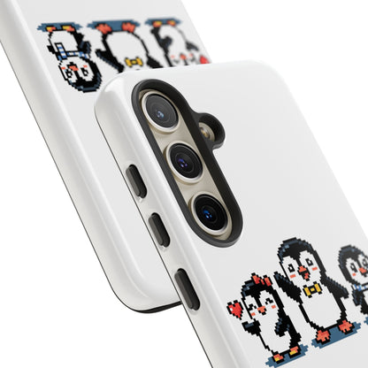 Penguin Pixel Trio Phone Case — Cute Retro 8‑Bit Penguin Family Protective Cover