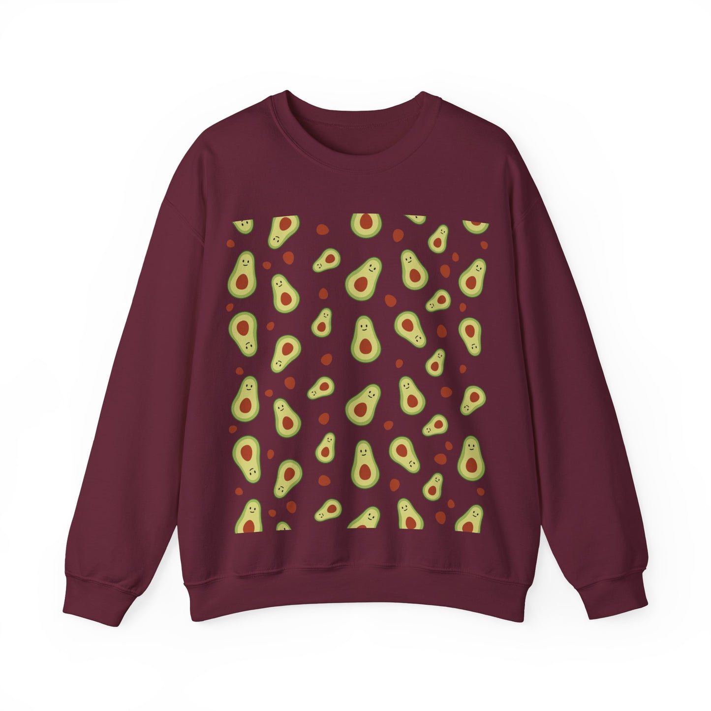 Cute Avocado Pattern Unisex Crewneck Sweatshirt - Perfect for Food Lovers