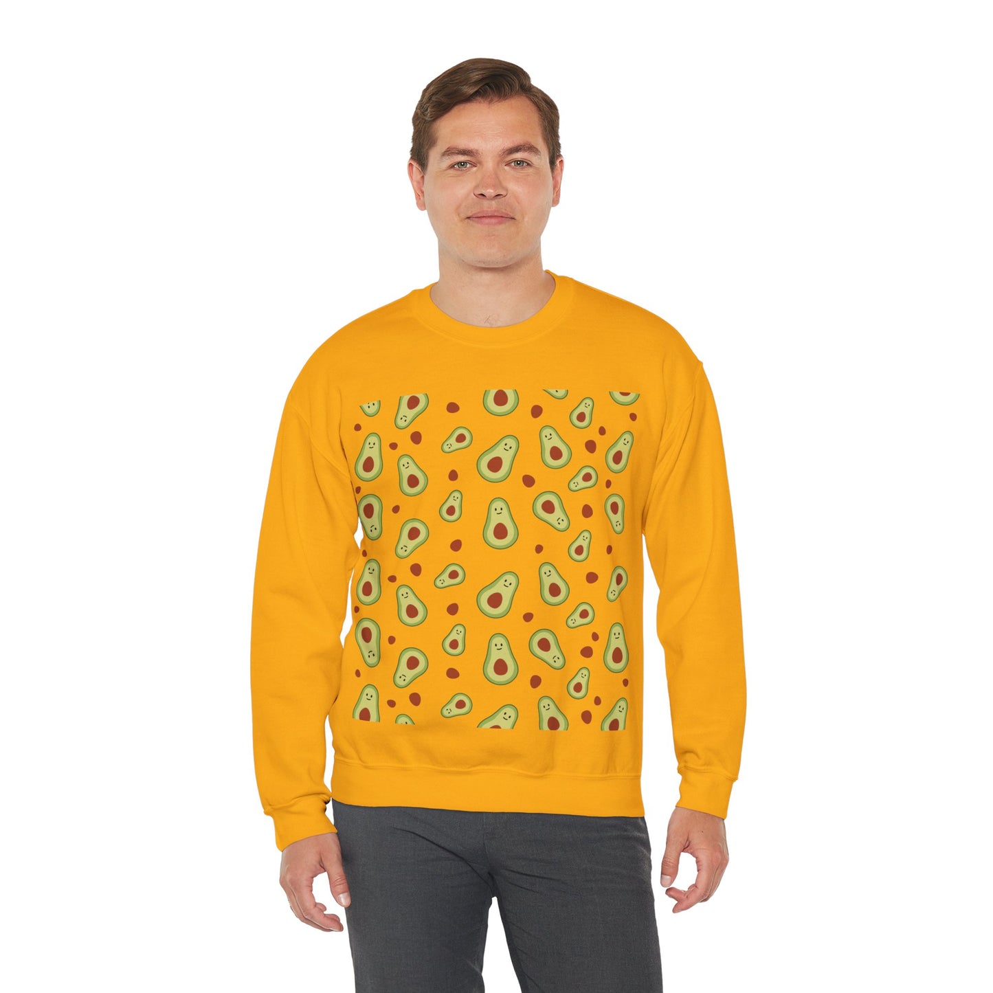 Cute Avocado Pattern Unisex Crewneck Sweatshirt - Perfect for Food Lovers