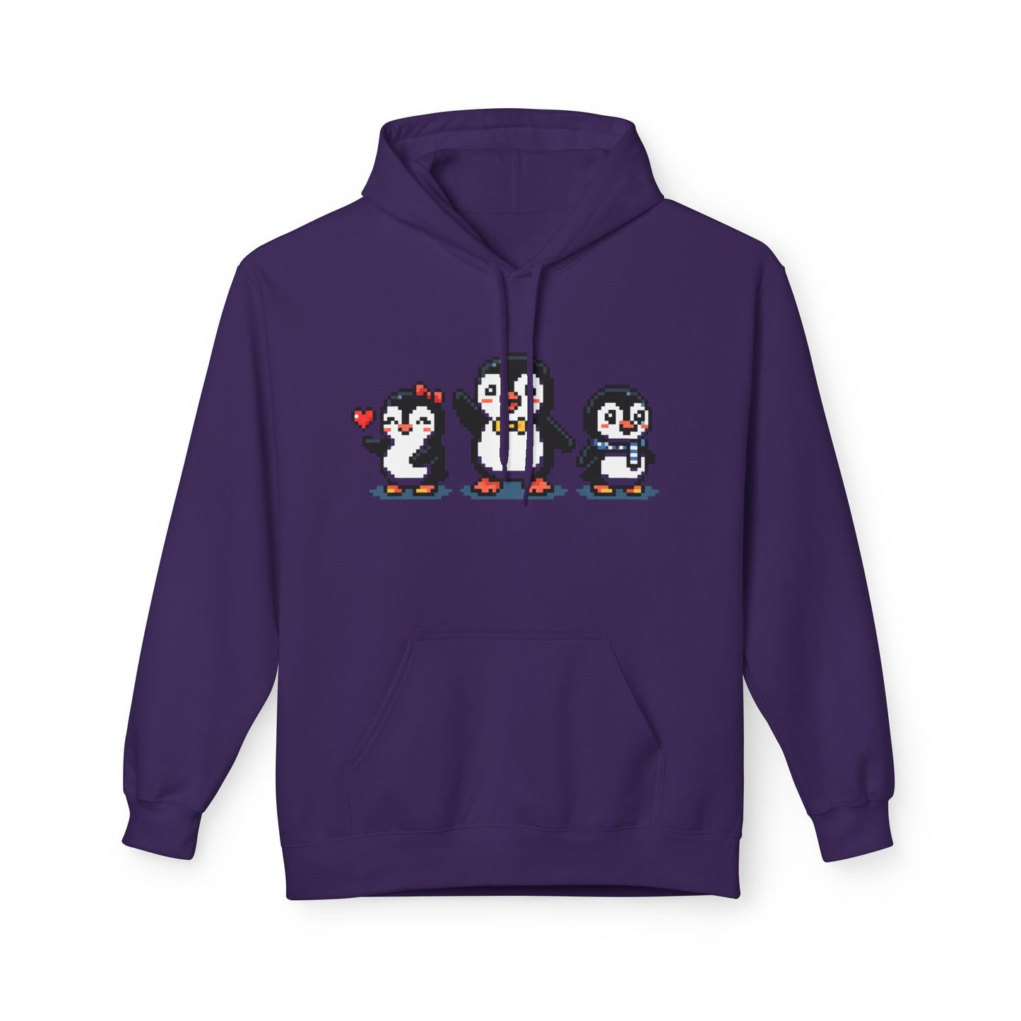 Pixel Penguin Hoodie — Cute Retro 8-Bit Penguin Family Pullover
