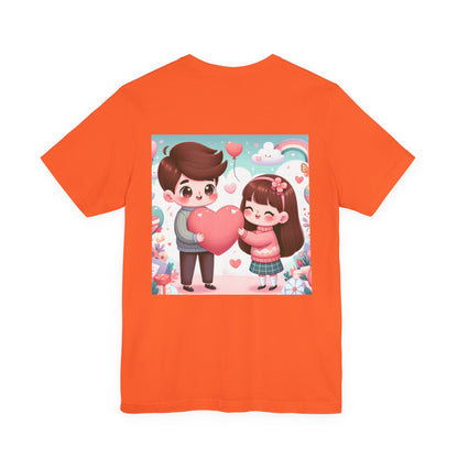 Cute Couple Heart Graphic Tee - Valentine Kawaii Love T-Shirt