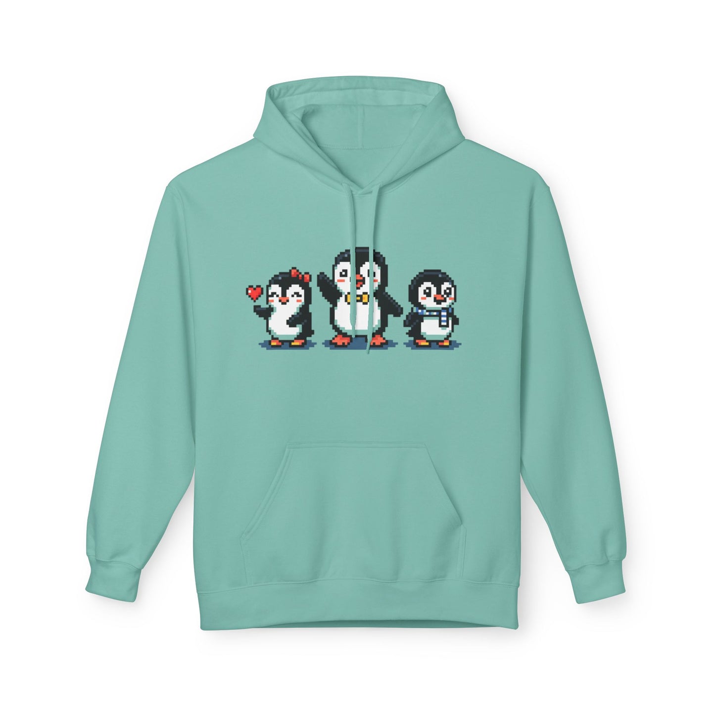 Pixel Penguin Hoodie — Cute Retro 8-Bit Penguin Family Pullover