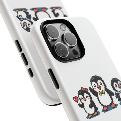 Penguin Pixel Trio Phone Case — Cute Retro 8‑Bit Penguin Family Protective Cover