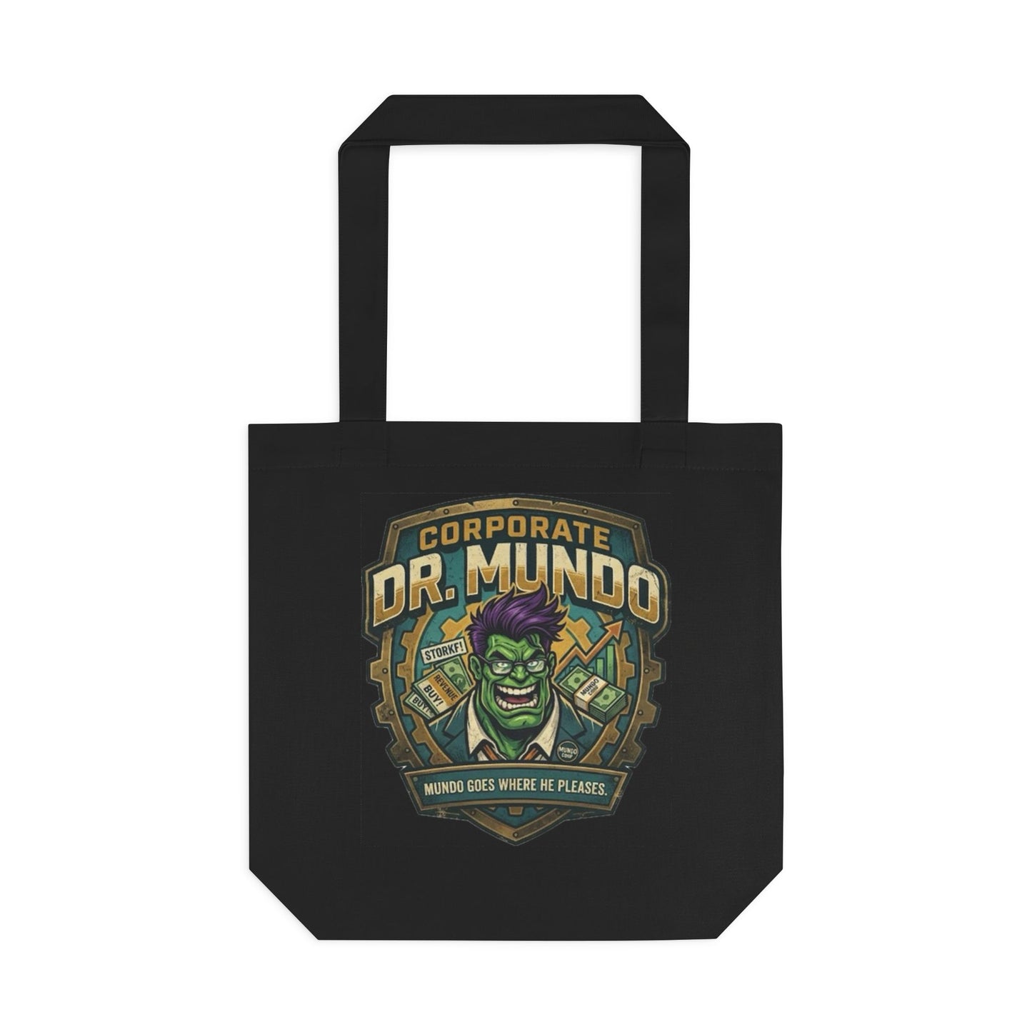 Tote Bag — "Corporate Dr. Mundo" Gamer Tote with Humorous League of Legends Design