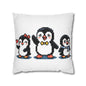 Pixel Penguin Family Pillowcase — Cute Retro 8‑Bit Throw Pillow Cover