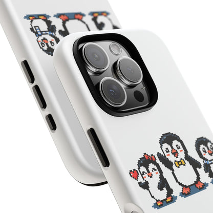 Penguin Pixel Trio Phone Case — Cute Retro 8‑Bit Penguin Family Protective Cover