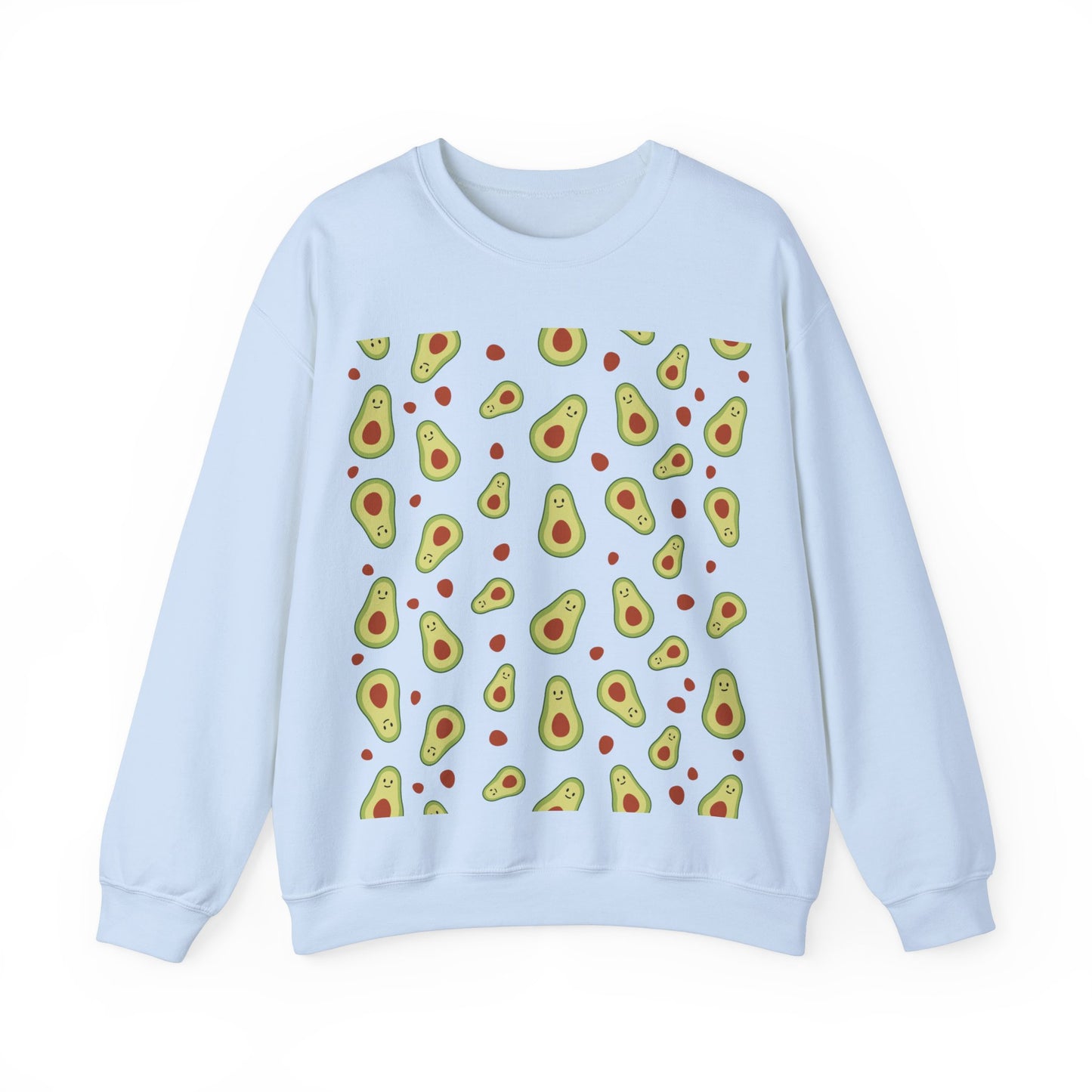 Cute Avocado Pattern Unisex Crewneck Sweatshirt - Perfect for Food Lovers