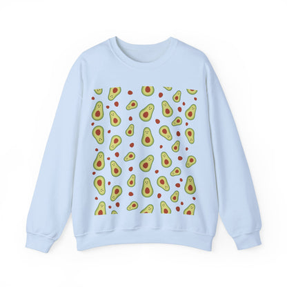 Cute Avocado Pattern Unisex Crewneck Sweatshirt - Perfect for Food Lovers