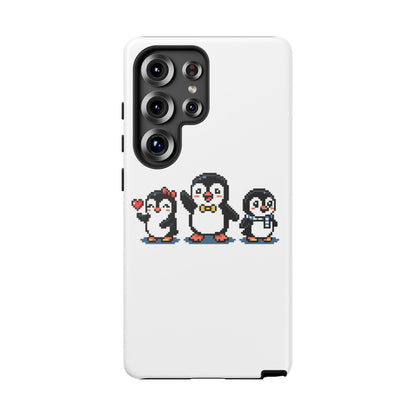 Penguin Pixel Trio Phone Case — Cute Retro 8‑Bit Penguin Family Protective Cover