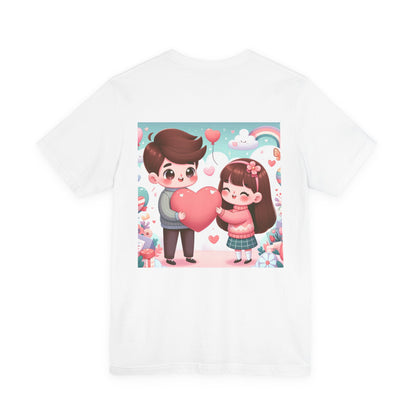 Cute Couple Heart Graphic Tee - Valentine Kawaii Love T-Shirt