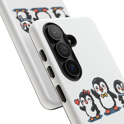 Penguin Pixel Trio Phone Case — Cute Retro 8‑Bit Penguin Family Protective Cover