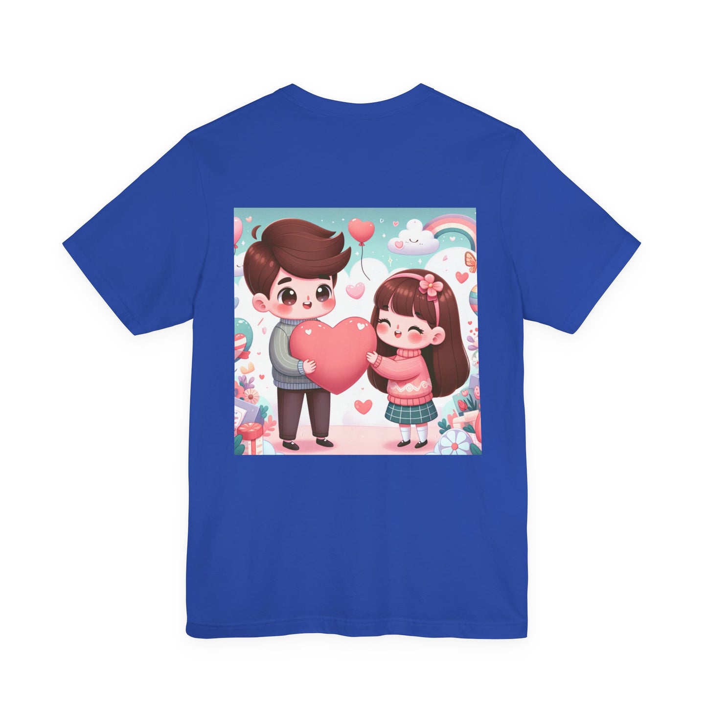 Cute Couple Heart Graphic Tee - Valentine Kawaii Love T-Shirt