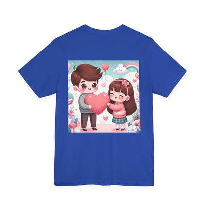 Cute Couple Heart Graphic Tee - Valentine Kawaii Love T-Shirt