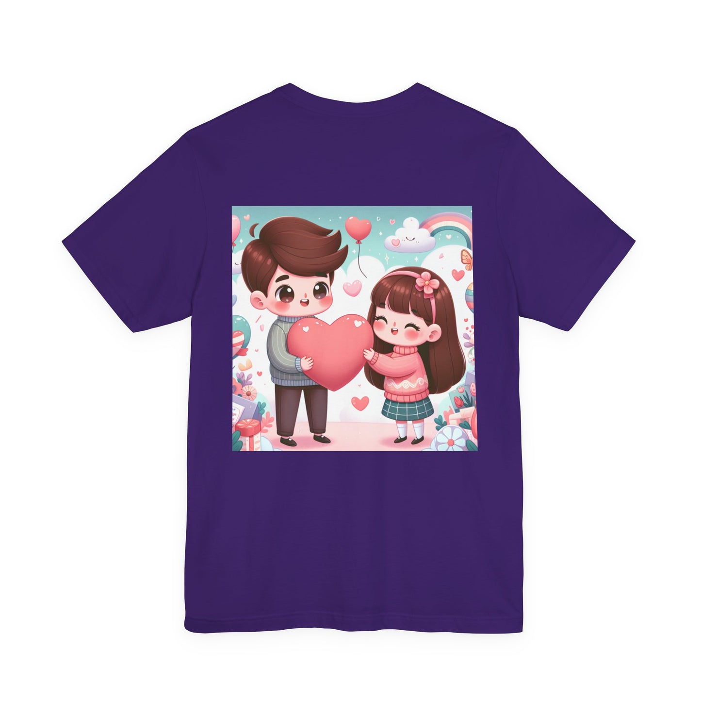 Cute Couple Heart Graphic Tee - Valentine Kawaii Love T-Shirt