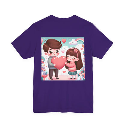 Cute Couple Heart Graphic Tee - Valentine Kawaii Love T-Shirt