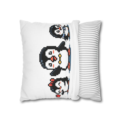 Pixel Penguin Family Pillowcase — Cute Retro 8‑Bit Throw Pillow Cover