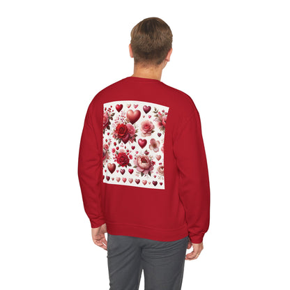 Romantic Floral Sweatshirt with Hearts