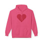 Heart & Rose Pattern Hoodie — Romantic Floral Valentine Pullover