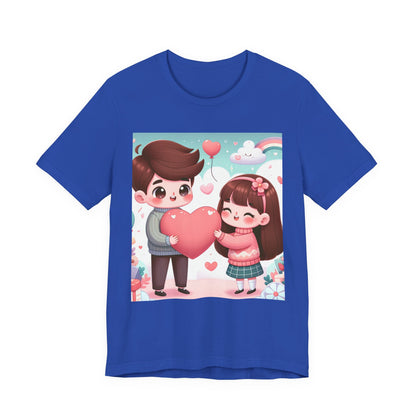 Cute Couple Heart Graphic Tee - Valentine Kawaii Love T-Shirt