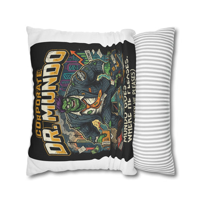 Dr. Mundo Corporate Monster Pillowcase — 'Mundo Goes Where He Pleases' Decorative Throw Pillow