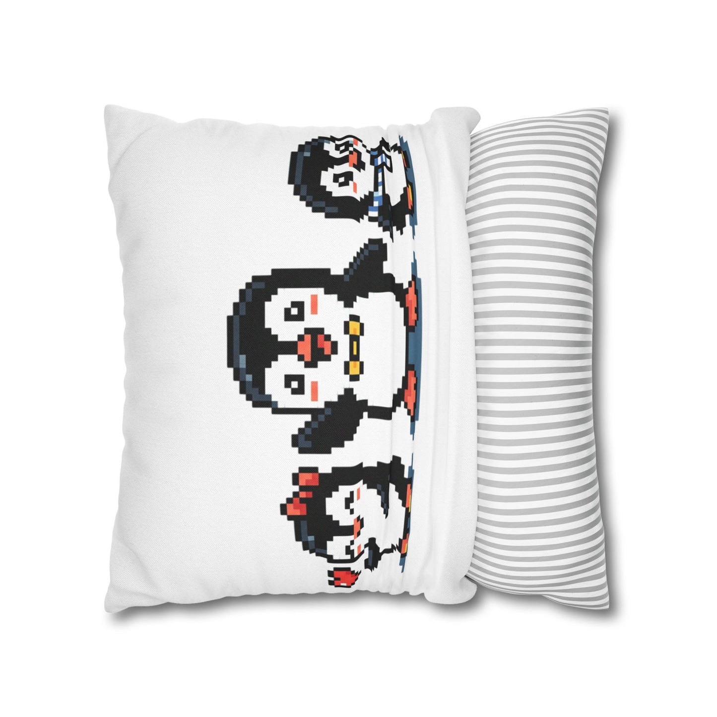 Pixel Penguin Family Pillowcase — Cute Retro 8‑Bit Throw Pillow Cover
