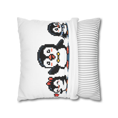 Pixel Penguin Family Pillowcase — Cute Retro 8‑Bit Throw Pillow Cover
