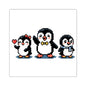 Cute Pixel Penguin Trio Square Sticker — Retro 8‑Bit Penguins for Laptops, Water Bottles & Scrapbooks