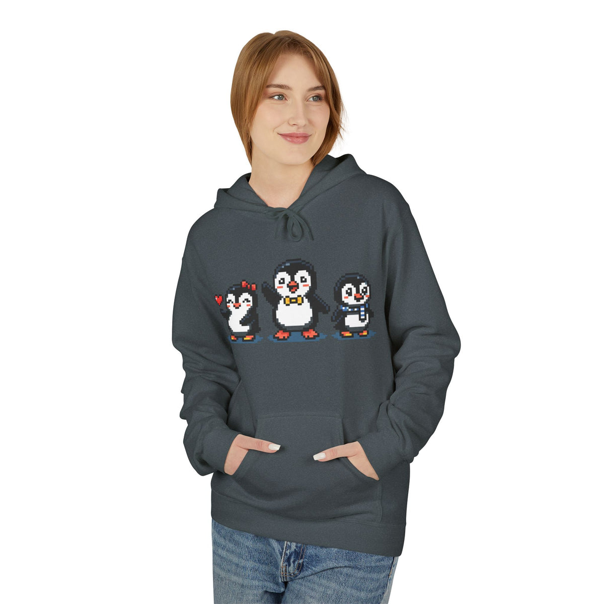 Pixel Penguin Hoodie — Cute Retro 8-Bit Penguin Family Pullover