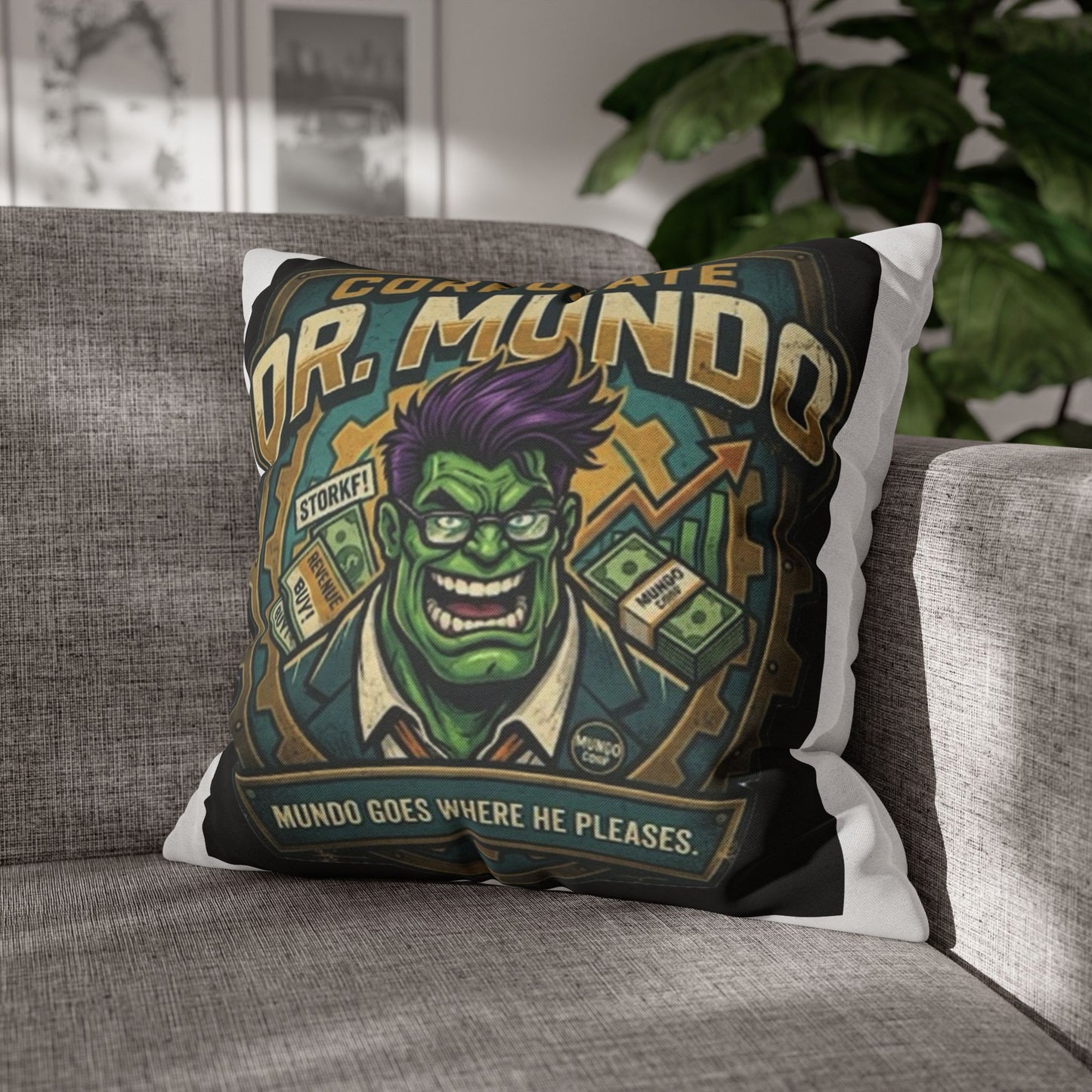 Dr. Mundo Corporate Pillowcase — Funny Gaming Monster Throw Pillowcase