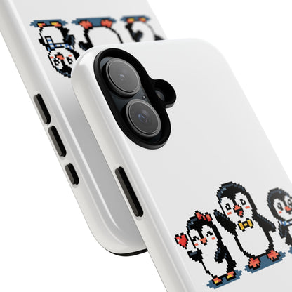 Penguin Pixel Trio Phone Case — Cute Retro 8‑Bit Penguin Family Protective Cover