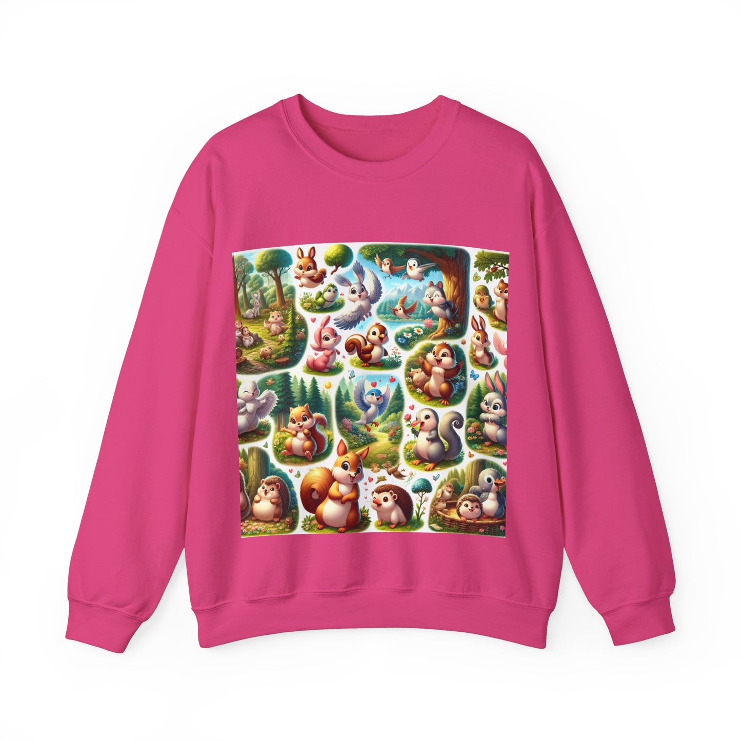 Whimsical Forest Animal Crewneck Sweatshirt | Cozy Unisex Heavy Blend™ Design