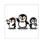 Cute Pixel Penguin Trio Square Sticker — Retro 8‑Bit Penguins for Laptops, Water Bottles & Scrapbooks