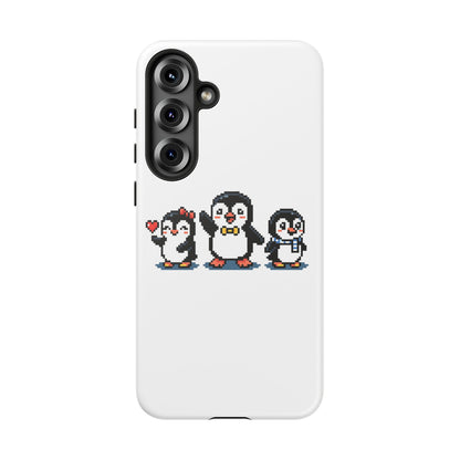 Penguin Pixel Trio Phone Case — Cute Retro 8‑Bit Penguin Family Protective Cover