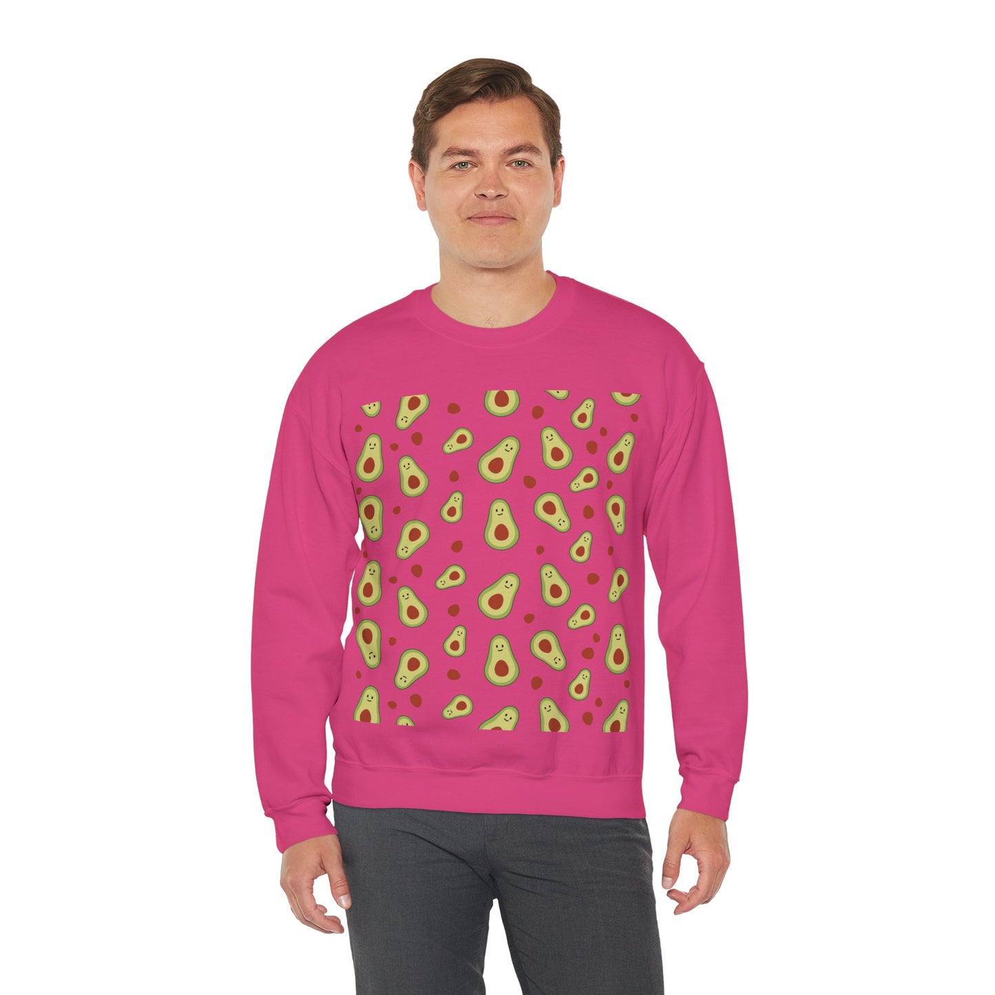 Cute Avocado Pattern Unisex Crewneck Sweatshirt - Perfect for Food Lovers