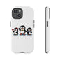 Penguin Pixel Trio Phone Case — Cute Retro 8‑Bit Penguin Family Protective Cover