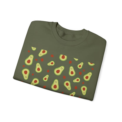 Cute Avocado Pattern Unisex Crewneck Sweatshirt - Perfect for Food Lovers