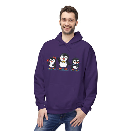 Pixel Penguin Hoodie — Cute Retro 8-Bit Penguin Family Pullover