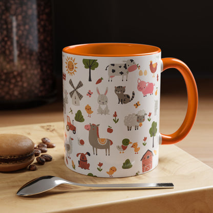 Farmyard Friends Accent Coffee Mug - Cute Animal Design for Cozy Mornings