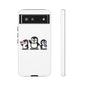 Penguin Pixel Trio Phone Case — Cute Retro 8‑Bit Penguin Family Protective Cover