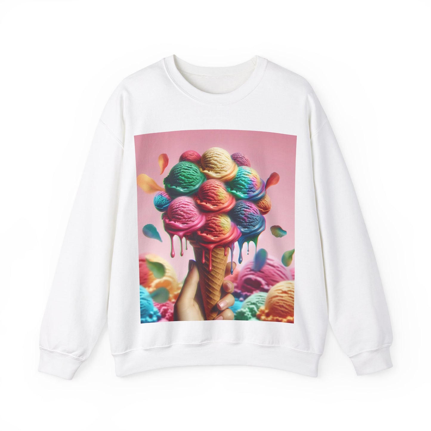 Colorful Ice Cream Crewneck Sweatshirt - Sweet Summer Vibes