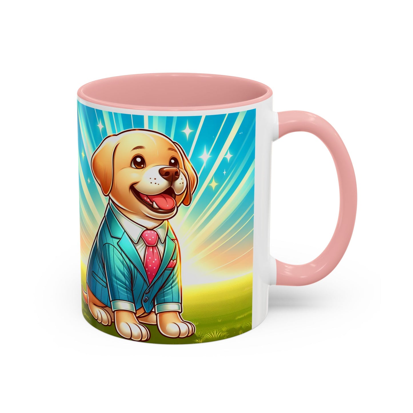 Joyful Dog in Suit Accent Coffee Mug - Perfect Gift for Dog Lovers