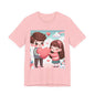 Cute Couple Heart Graphic Tee - Valentine Kawaii Love T-Shirt